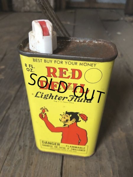 画像2: Vintage Oil Can RED DEVIL Lighter Fluid (C507) (2)