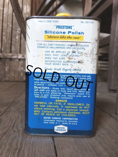 画像3: Vintage 1pt Oil Can PRESTONE Silicon Polish for Cars (C525)  (3)