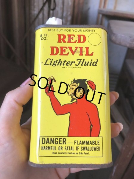 画像1: Vintage Oil Can RED DEVIL Lighter Fluid (C507) (1)