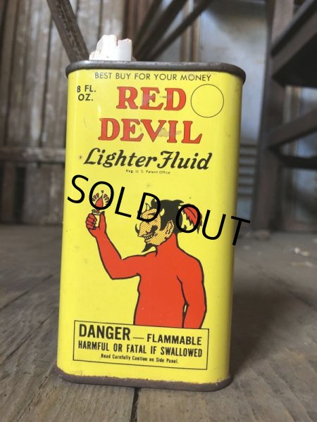 画像6: Vintage Oil Can RED DEVIL Lighter Fluid (C507) (6)