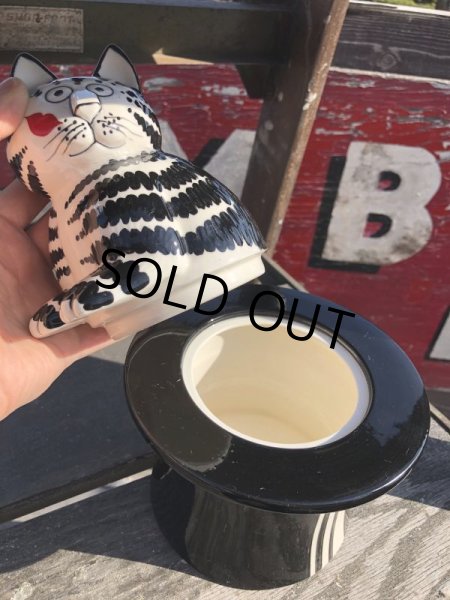 画像3: Vintage B Kliban Cats in Top Hat Trinket Jar (B595) (3)