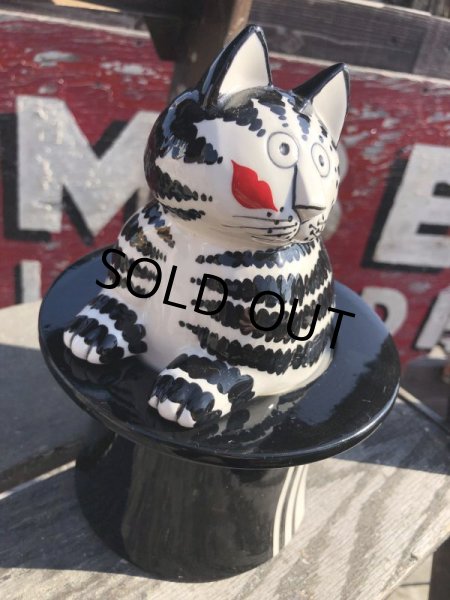 画像2: Vintage B Kliban Cats in Top Hat Trinket Jar (B595) (2)