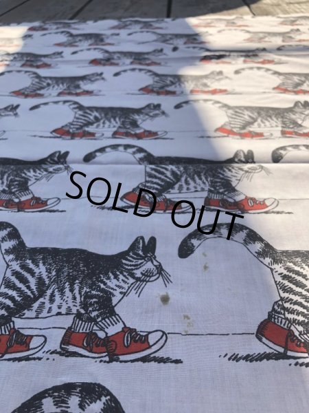画像8: Vintage Twin Flat Sheet Fabric B Kliban Cats (B592) (8)