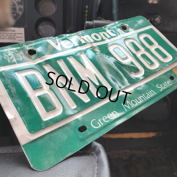 画像2: 90s Vintage American License Number Plate / Vermont BNM 988 (B600) (2)