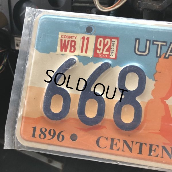 画像3: 90s Vintage American License Number Plate / UTHA 668 ZAL (B612) (3)
