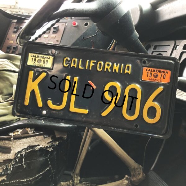 画像1: 60s Vintage American License Number Plate / CALIFORNIA KJL 906 (B621) (1)