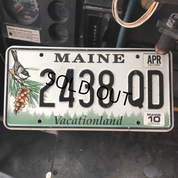 画像1: 00s Vintage American License Number Plate / MAINE 2438 QD (B607) (1)