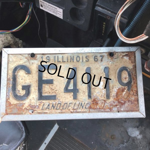 画像1: 60s Vintage American License Number Plate / ILLINOIS GE 4119 (B602) (1)