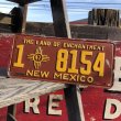 画像1: 40s Vintage American License Number Plate / 1 8154 NEW MEXICO (B630) (1)