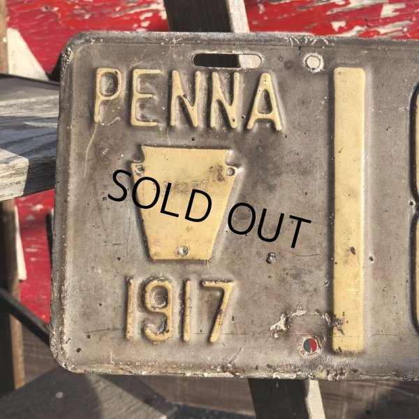 画像3: 10s Vintage American License Number Plate / PENNA 1917 185419 (B642) (3)
