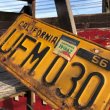 画像4: 50s Vintage American License Number Plate / 56 CALIFORNIA UFM 030 (B634) (4)