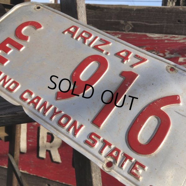 画像2: 40s Vintage American License Number Plate / ARIZ CE 916 (B632) (2)
