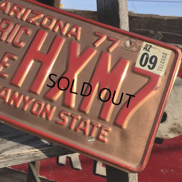 画像2: 70s Vintage American License Number Plate / ARIZONA HISTORIC VEHICLE HXM7 (B626) (2)