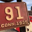 画像4: 30s Vintage American License Number Plate / CONN.1935 IH 91 (B637) (4)