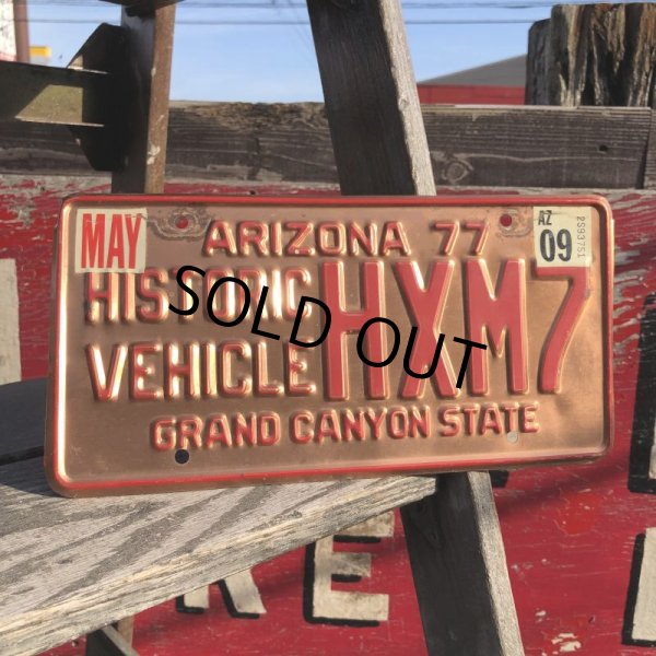 画像1: 70s Vintage American License Number Plate / ARIZONA HISTORIC VEHICLE HXM7 (B626) (1)