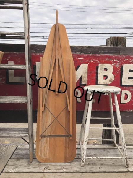 画像11: Vintage Wooden Ironing Board Table (B646) (11)
