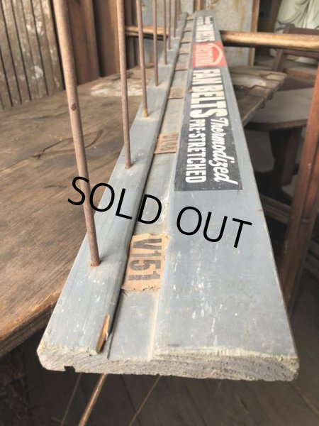 画像13: Vintage Advertising Thermoid Fan Belt Wooden Store Display Rack (B651) (13)
