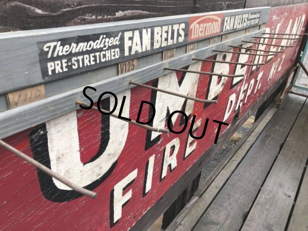 画像2: Vintage Advertising Thermoid Fan Belt Wooden Store Display Rack (B651) (2)
