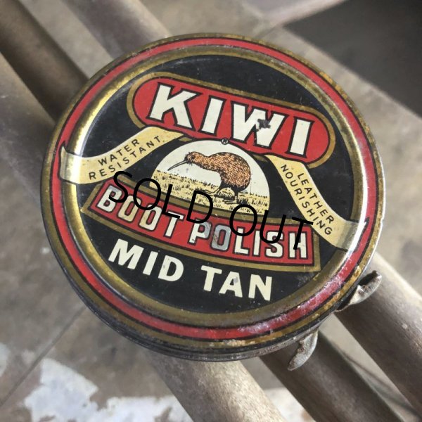画像2: Vintage KIWI Boot Polish Tin Can MID TAN (B665) (2)