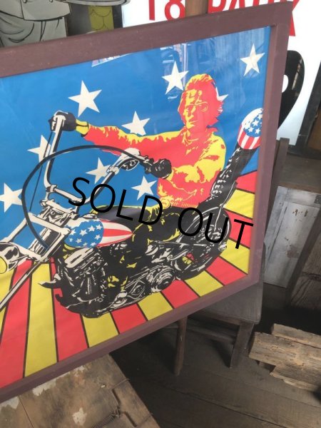 画像8: Vintage 60s Easy Rider Peter Fonda Super Cycle Psychedelic Poster w/Frame (B669) (8)