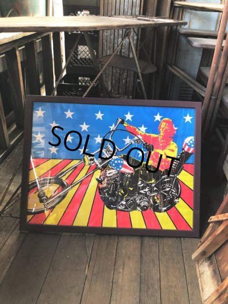 画像1: Vintage 60s Easy Rider Peter Fonda Super Cycle Psychedelic Poster w/Frame (B669) (1)