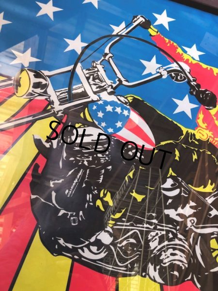 画像4: Vintage 60s Easy Rider Peter Fonda Super Cycle Psychedelic Poster w/Frame (B669) (4)