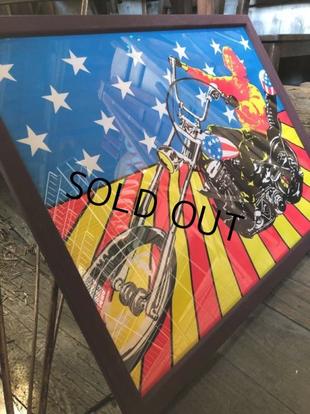 画像3: Vintage 60s Easy Rider Peter Fonda Super Cycle Psychedelic Poster w/Frame (B669) (3)