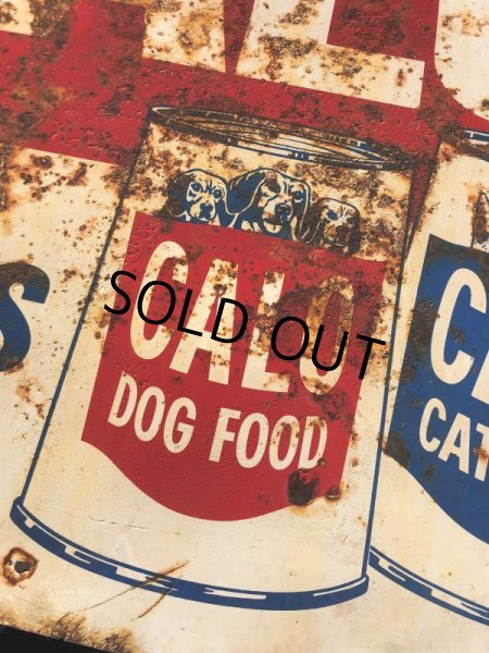 画像6: 60s Vintage CALO Pets Food & El Rancho Beer Advertising Store Display Double Side Sign (B688) (6)