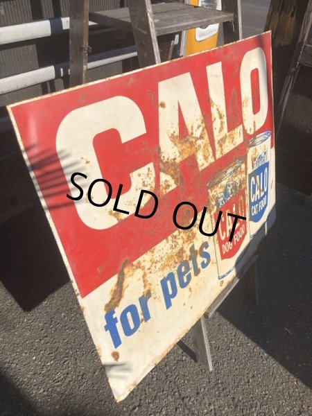 画像10: 60s Vintage CALO Pets Food & El Rancho Beer Advertising Store Display Double Side Sign (B688) (10)