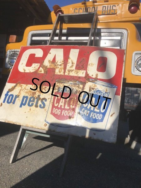 画像9: 60s Vintage CALO Pets Food & El Rancho Beer Advertising Store Display Double Side Sign (B688) (9)