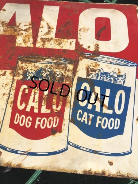 画像8: 60s Vintage CALO Pets Food & El Rancho Beer Advertising Store Display Double Side Sign (B688) (8)