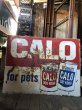 画像23: 60s Vintage CALO Pets Food & El Rancho Beer Advertising Store Display Double Side Sign (B688) (23)