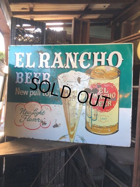 画像25: 60s Vintage CALO Pets Food & El Rancho Beer Advertising Store Display Double Side Sign (B688) (25)