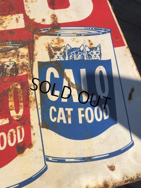 画像7: 60s Vintage CALO Pets Food & El Rancho Beer Advertising Store Display Double Side Sign (B688) (7)