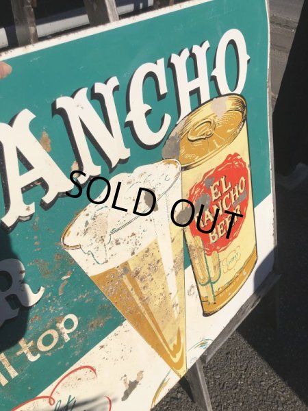 画像13: 60s Vintage CALO Pets Food & El Rancho Beer Advertising Store Display Double Side Sign (B688) (13)