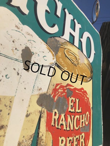 画像20: 60s Vintage CALO Pets Food & El Rancho Beer Advertising Store Display Double Side Sign (B688) (20)