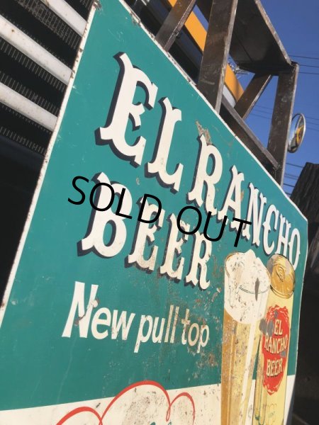 画像17: 60s Vintage CALO Pets Food & El Rancho Beer Advertising Store Display Double Side Sign (B688) (17)