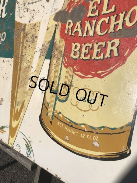 画像18: 60s Vintage CALO Pets Food & El Rancho Beer Advertising Store Display Double Side Sign (B688) (18)