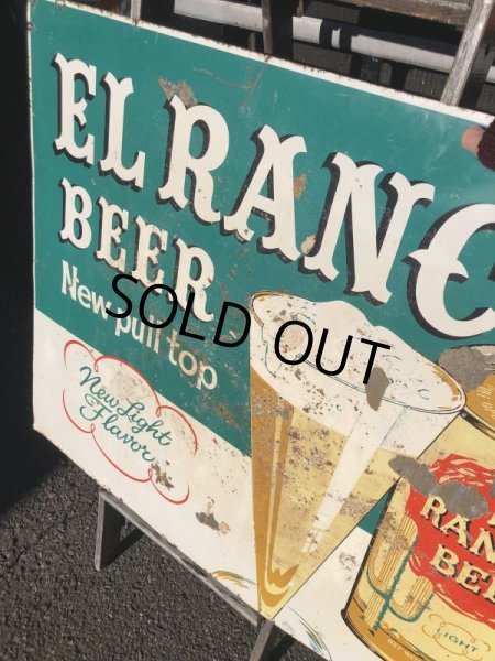 画像12: 60s Vintage CALO Pets Food & El Rancho Beer Advertising Store Display Double Side Sign (B688) (12)