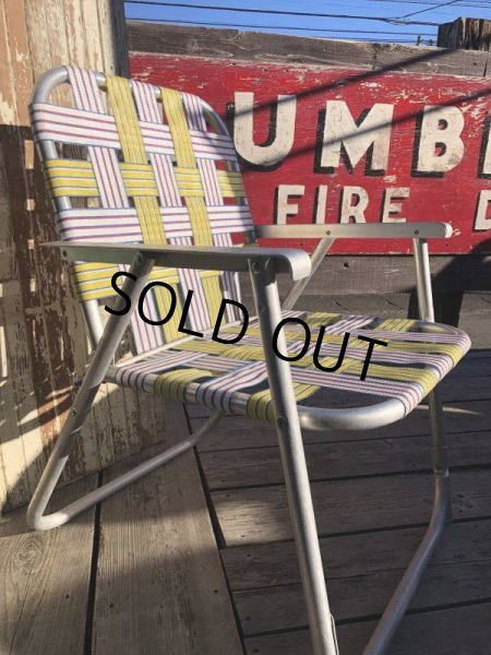 画像6: 60s Vintage Folding Lawn Chair Y x W,R (B695) (6)
