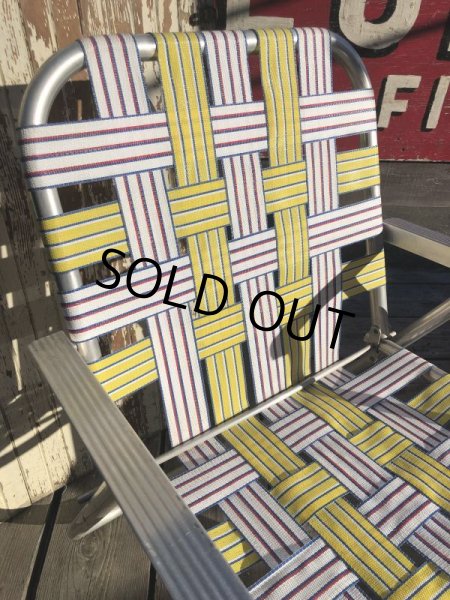 画像9: 60s Vintage Folding Lawn Chair Y x W,R (B695) (9)