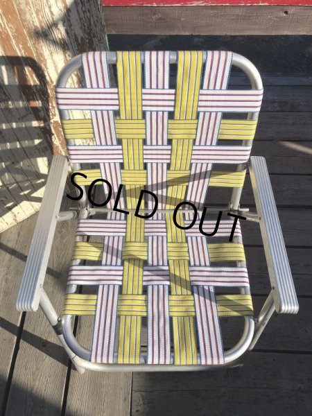 画像11: 60s Vintage Folding Lawn Chair Y x W,R (B695) (11)