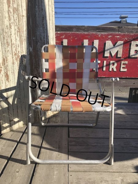 画像2: 60s Vintage Folding Lawn Chair RxW (B689) (2)