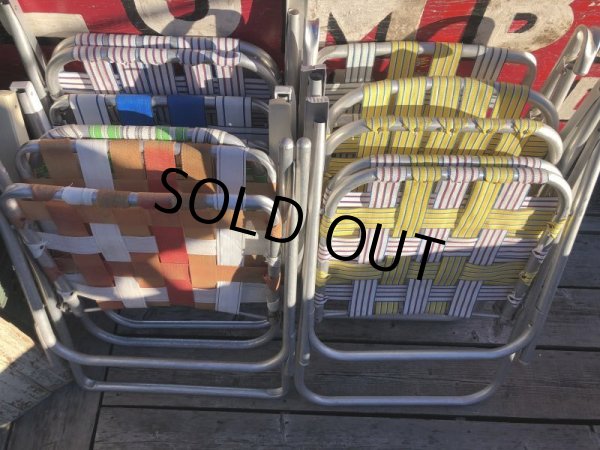 画像14: 60s Vintage Folding Lawn Chair Y x W,R (B695) (14)
