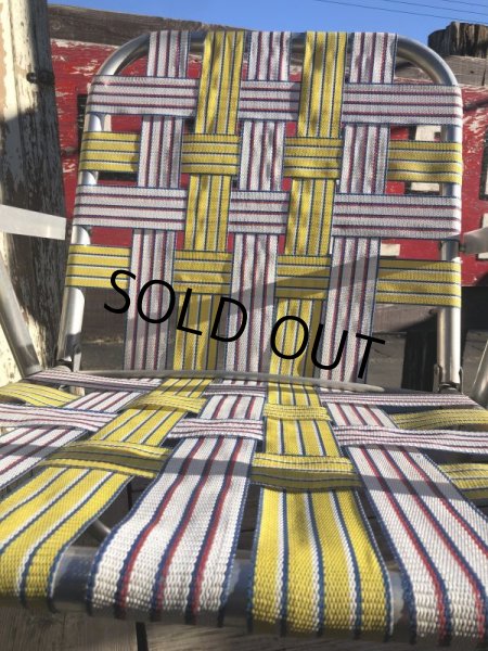 画像8: 60s Vintage Folding Lawn Chair Y x W,R (B695) (8)