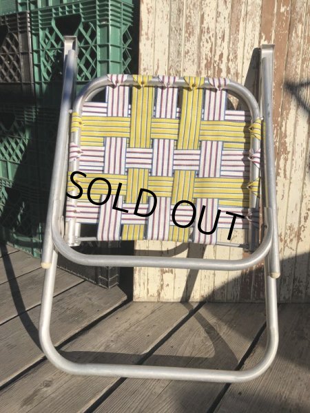 画像13: 60s Vintage Folding Lawn Chair Y x W,R (B695) (13)