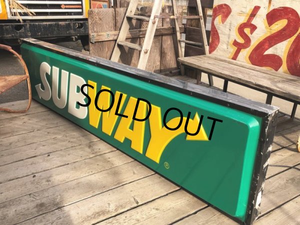 画像18: 【店舗引き取り限定】Vintage SUBWAY Restaurant Advertising Store Display Light Sign Huge !  245cm (B651) (18)