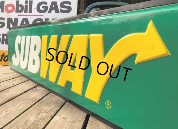 画像13: 【店舗引き取り限定】Vintage SUBWAY Restaurant Advertising Store Display Light Sign Huge !  245cm (B651) (13)