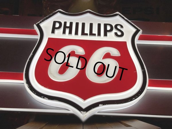 画像27: 【店舗引き取り限定】 Vintage Advertising Phillips 66 Gas Station Lighted Display Sign Huge ! (B653) (27)