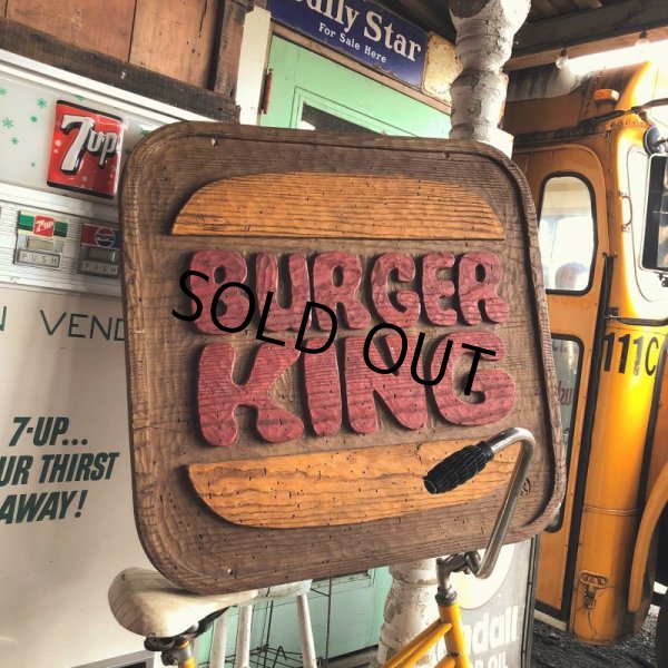 画像10: 70s Vintage Burger King Old Logo Restauraunt Store Display Sign (T616) (10)